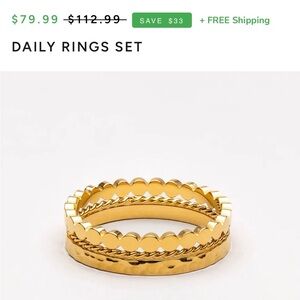 Atolea Gold Waterproof 3 Ring Set